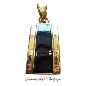 Lia Sophia "Refined" Gold w/Black Stripe Pendant Slide. Free shipping